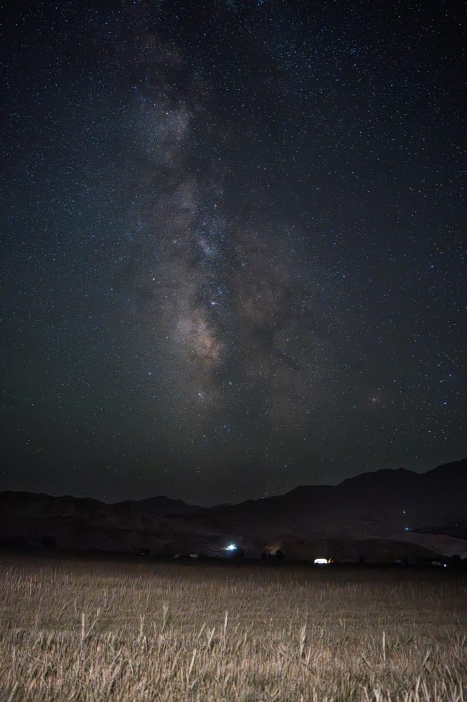 Night sky over the cliffs, Bamyan, Afghanistan — photo by Shamshad Noori